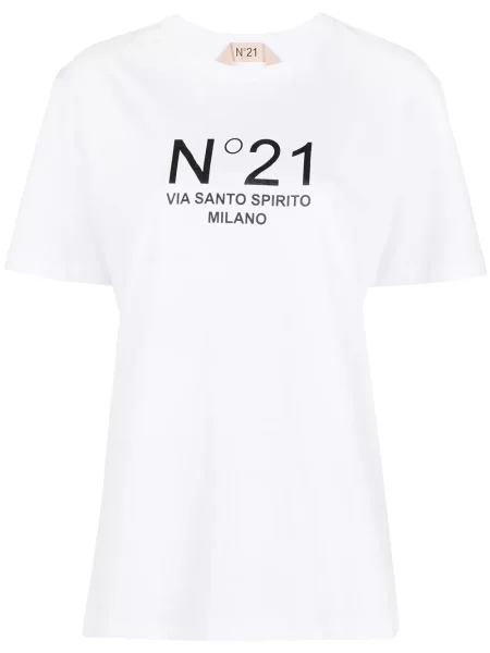 Tricou N°21 cu imagine alb