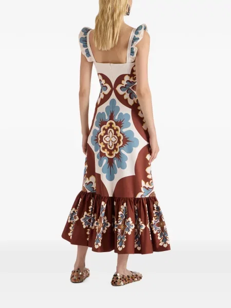 Rochie La Doublej fără toc stretch maro