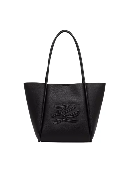 Karl Lagerfeld torebka shopper skórzana K/AUTOGRAPH czarna