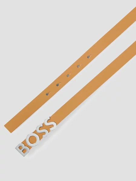 Шкіряний ремінь Boss бежевий