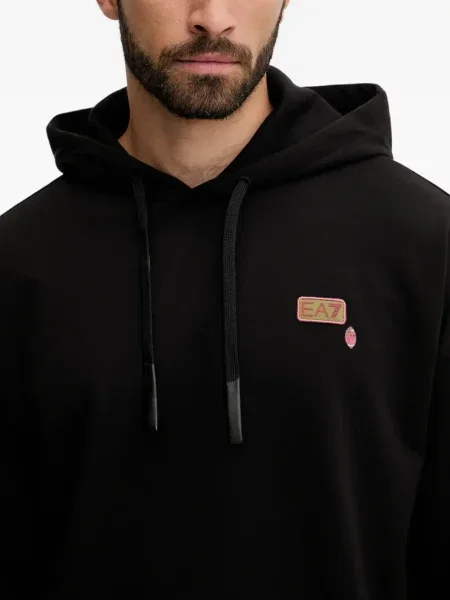 Hanorac cu glugă Ea7 Emporio Armani negru