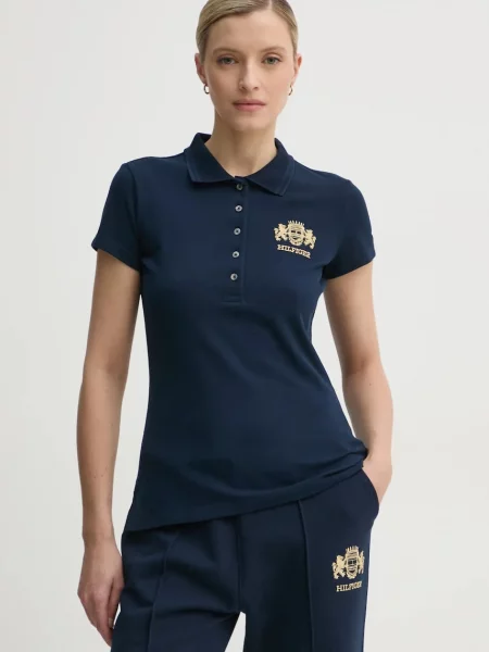 Polo tričko Tommy Hilfiger tmavomodrá