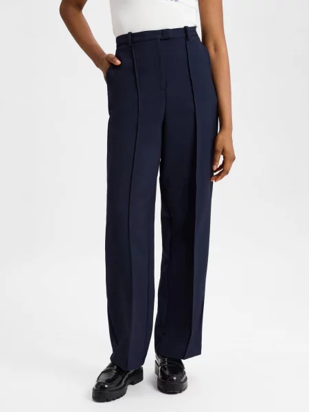 Tommy Hilfiger spodnie granatowy proste medium waist