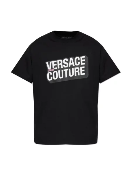 Koszulka Versace Jeans Couture z logo czarna