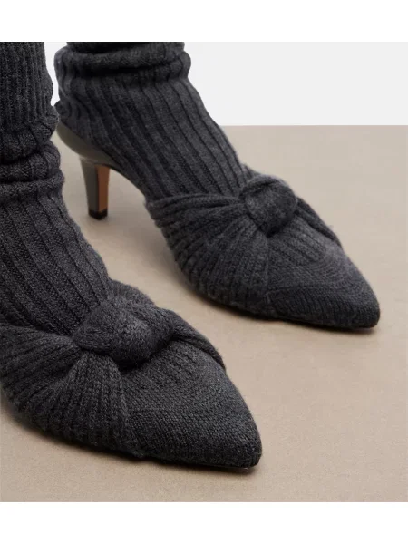 Botine Chloé tricotate gri