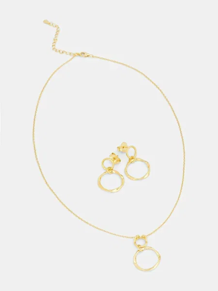 Answear.LAB colier și cercei din placat cu aur argint