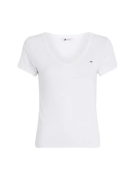 Tommy Jeans Koszulka Kobiety jednolity L biały