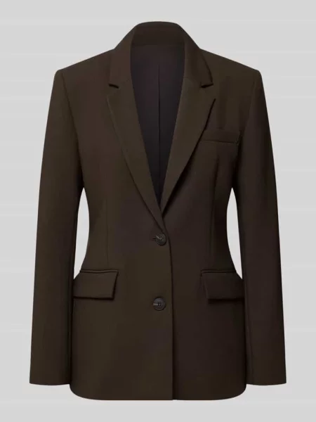 Długi blezer o kroju regular fit z mieszanka model RITA' Selected