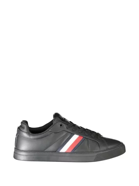Sneakerși Tommy Hilfiger cu șireturi din dantelă cu autograf negru