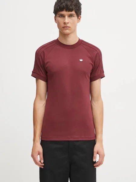 Μάλλινο t-shirt adidas Originals Cali Tee μπορντό