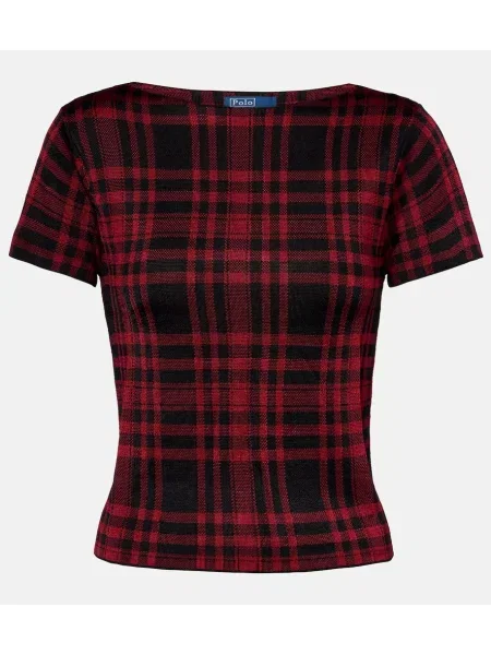 Top Polo Ralph Lauren în carouri roșu