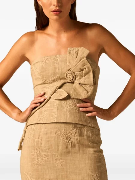 Bluzka z wiązanym dekoltem Jbq z kokardką zielona