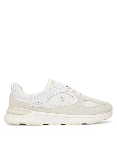 Sneakersy Tommy Hilfiger Th Mix Material Runner bílá