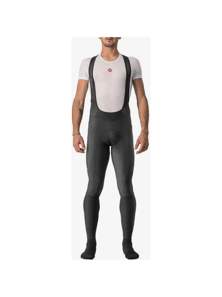 Spodnie na szelkach Castelli Velocissimo 5 czarno-srebrne odblaskowe S czarne