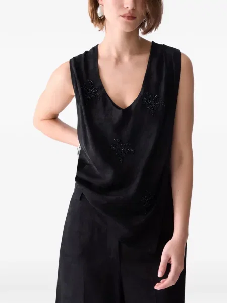Top Liu Jo cu broderie negru