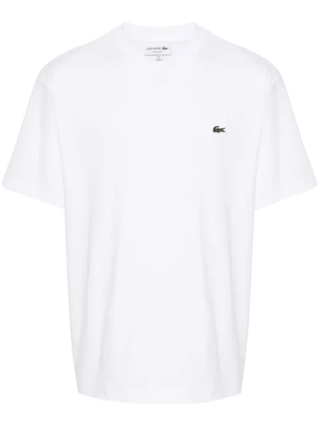 Тениска Lacoste с изчистен дизайн бяло