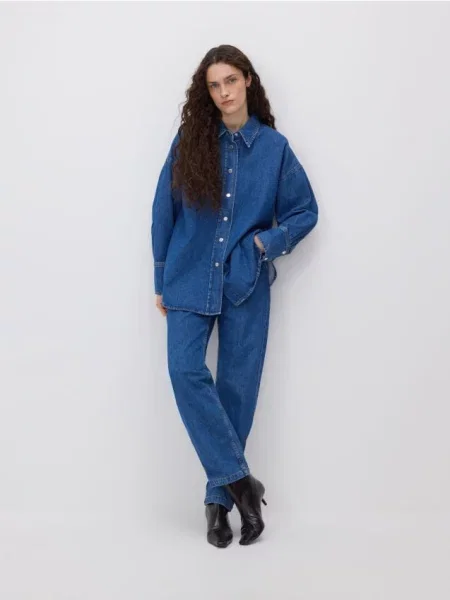 Reserved Джинси straight fit синій