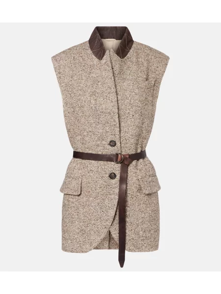 Volneni telovnik Brunello Cucinelli bež