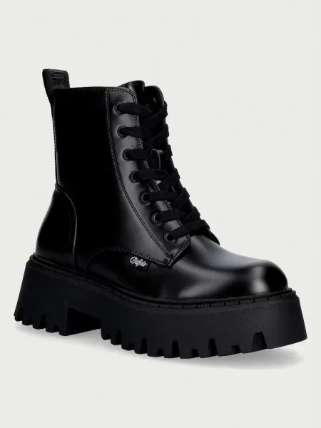 Buffalo workery na platforme dámske Aspen Lace Up čierna