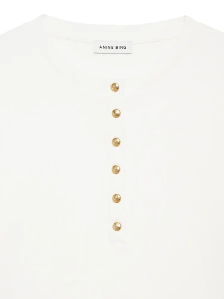 Top Anine Bing cu nervuri alb