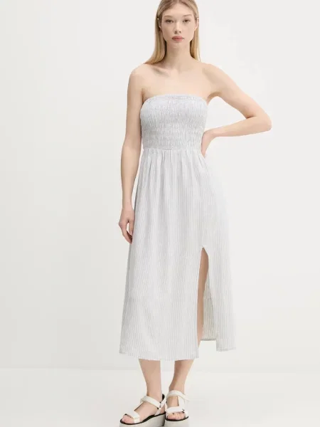 Lanena obleka Hollister Co. siva