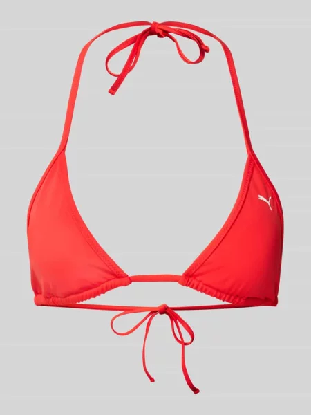Top bikini z nadrukiem z logo Puma czerwony