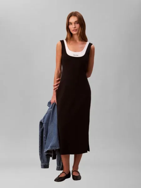 Calvin Klein Jeans Rochie de vară / alb negru