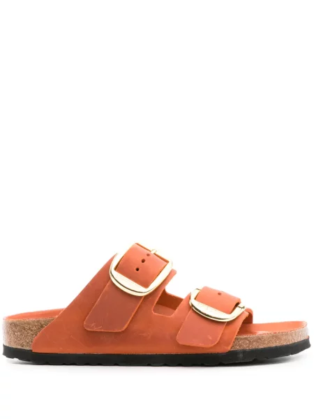 Papuci Birkenstock din piele portocaliu