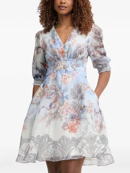 Rochie mini Hale Bob cu model floral cu imagine albastru