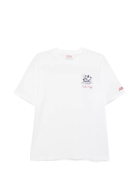 Tricou Mc2 Saint Barth cu decolteu rotund alb