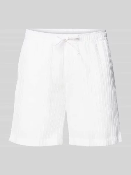Szorty o kroju regular fit z fakturowanym wzorem model ‘JAIDEN MASSIMO’ Jack & Jones białe