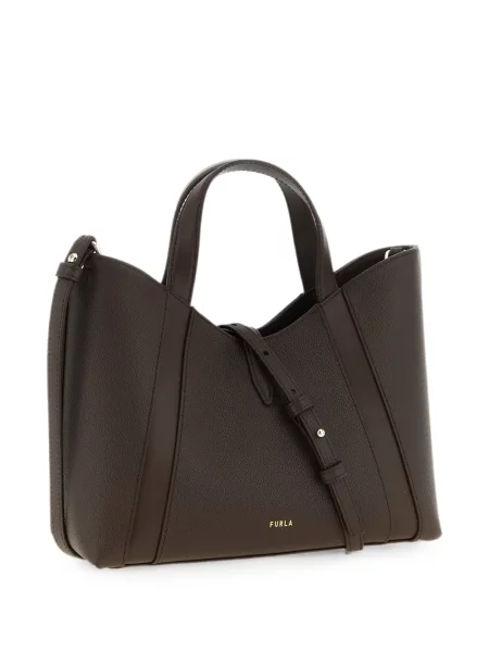 Geantă shopper Furla din piele maro