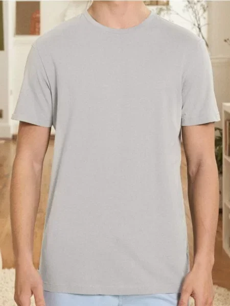 Sinsay koszulka z krótkim rękawem beżowy