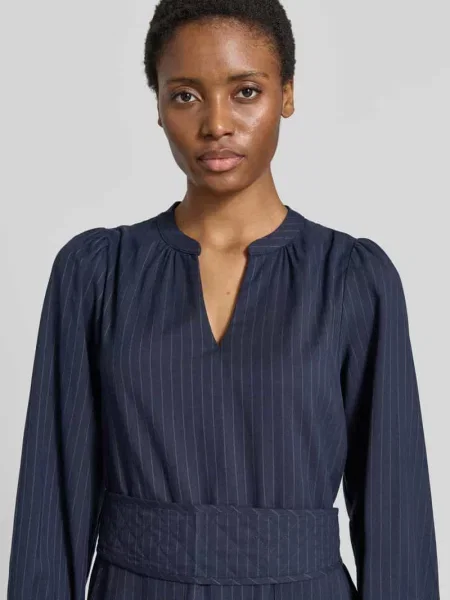 Sukienka midi z dodatkiem i tasiemką w talii model Paris' Lollys Laundry granatowa