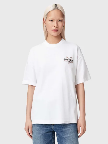 AllSaints oversize kratka majica PENTACLE bela