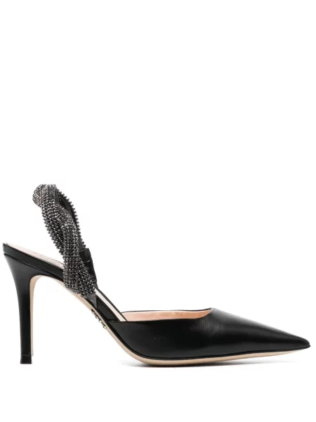 Pantofi cu toc Rodo din piele de cristal negru