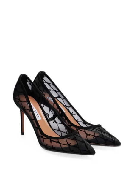 Pantofi cu toc Aquazzura cu funde alb