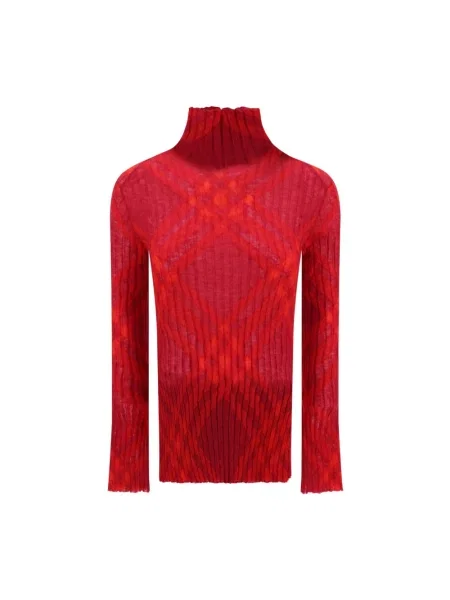 Sweter Burberry wełniany czerwony