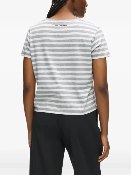 Tricou Karl Lagerfeld cu dungi gri