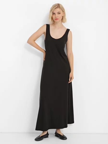 Piazza Italia Сукня максі Без підкладки чорний