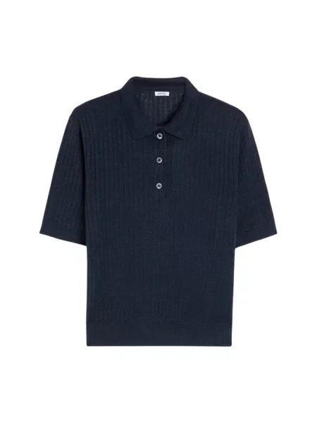 Lniane polo Aspesi niebieskie