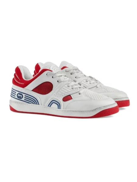 Sneakersy Gucci Basket sznurowane białe