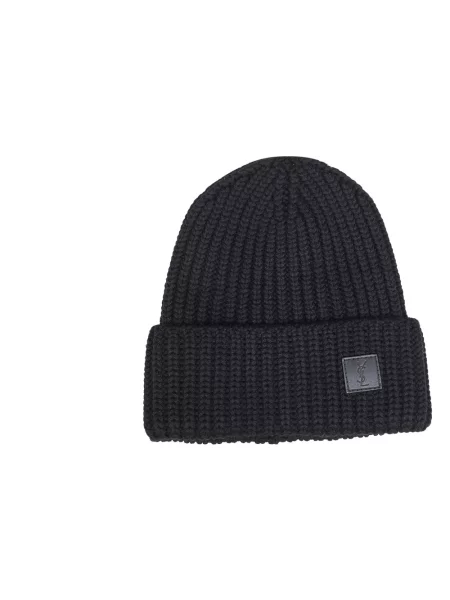 Czapka Saint Laurent wełniana czarna