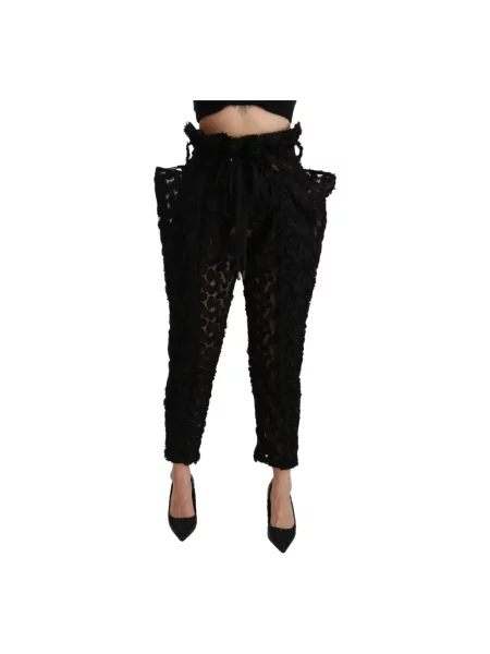 Spodnie Dolce And Gabbana koronkowe biznesowe czarne