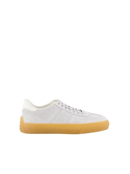 Lniane sneakersy Tod's casual niebieskie