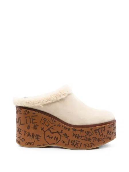 Papuci tip mules Chloé cu pană