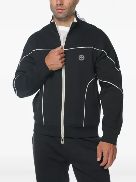 Hanorac cu fermoar Armani Exchange cu autograf negru