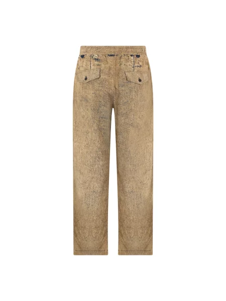 Lekkie szerokie jeansy Diesel brązowe