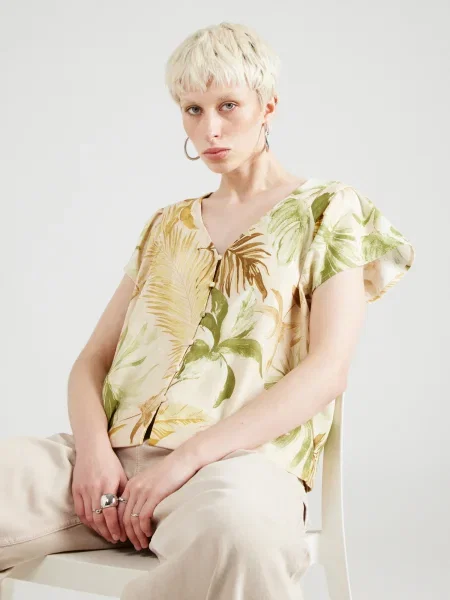 OBJECT Bluză CHANG deschis / maro / kaki / verde kiwi bej