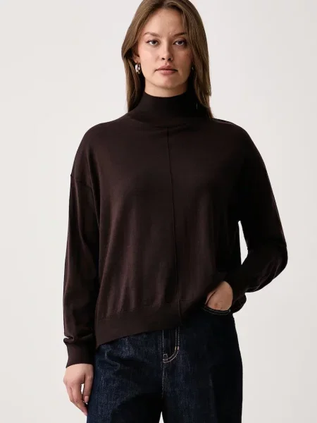 Kaos pulover pentru femei din lână maro